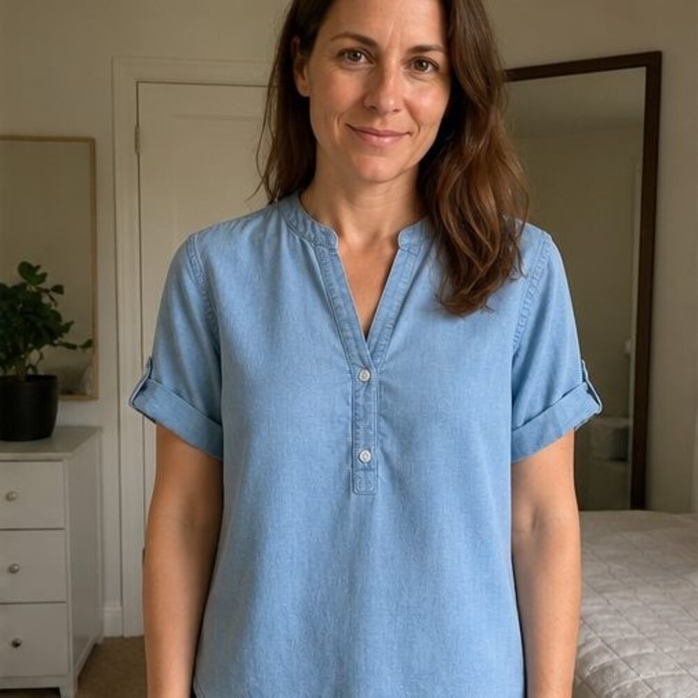 Sand Button Blouse - Picture 2 of 6